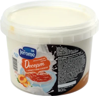 Десерт солодкий сирний з абрикосовим джемом 10,5% жиру ТМ «Jerome Cheese» 350г