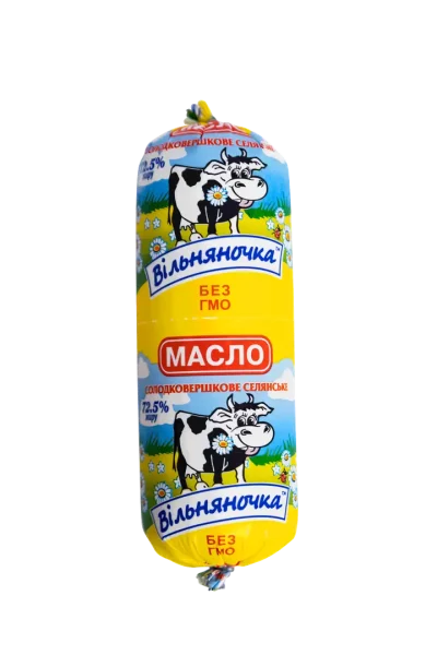 Масло солодковершкове «Селянське» 72,5% жиру ТМ "Вільняночка" 500г