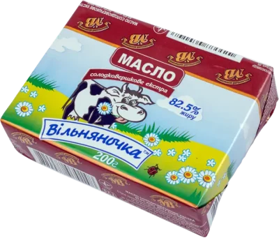 Масло солодковершкове «Екстра» 82,5% жиру ТМ «Вільняночка» 200г