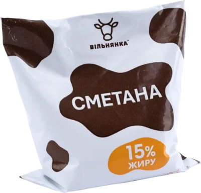 Сметана 15% жиру ТМ «Вільнянка» 400г
