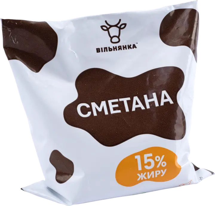 Сметана 15% жиру ТМ «Вільнянка» 400г
