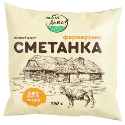 Сметанка «Фермерська» сметанний продукт 15% жиру